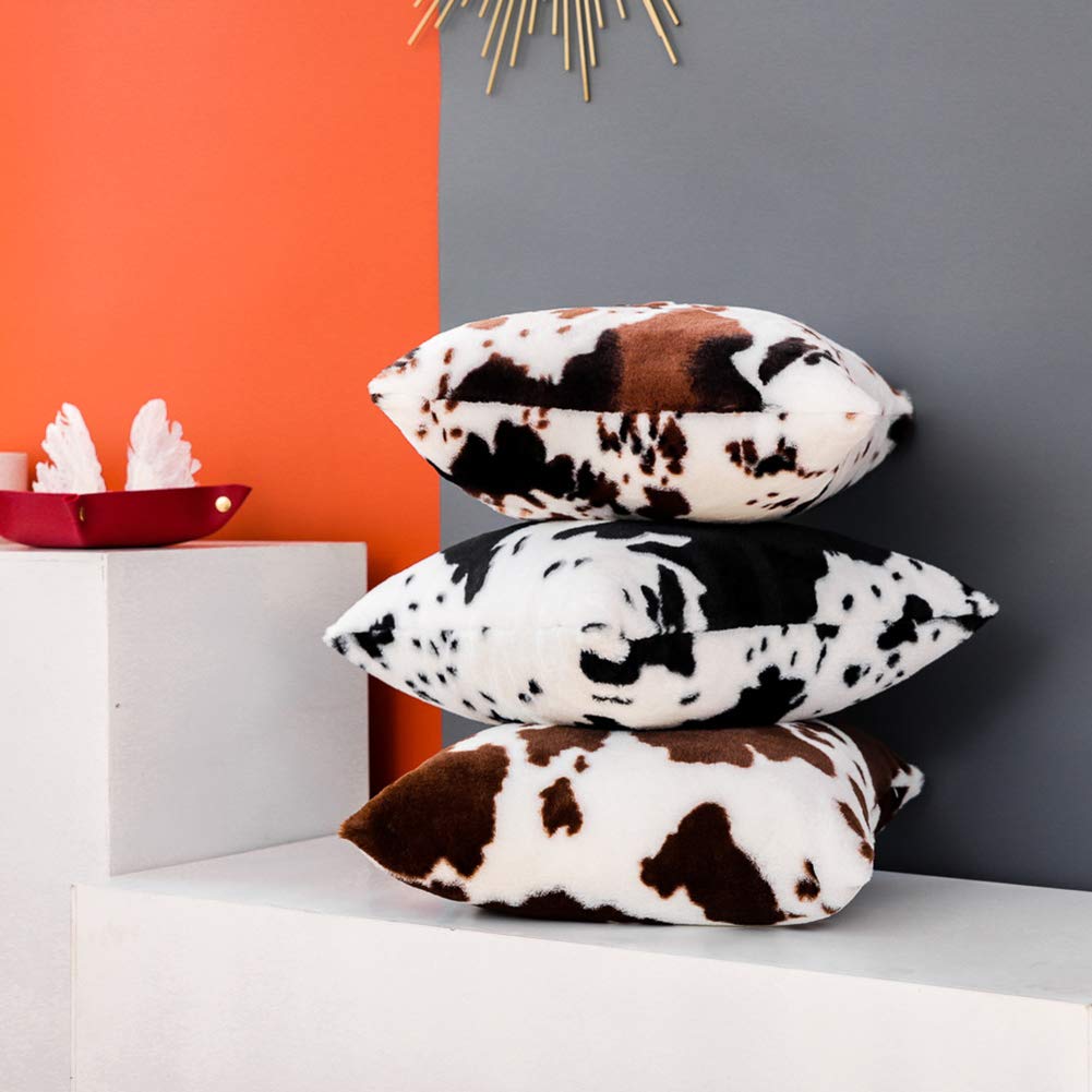 Amazon.co.jp: vctops カウプリント フェイクファー 装飾スロー